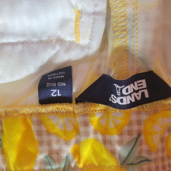 Lands End Womens Lemon Print Mid Rise Ankle Pants Size 12 - Picture 3 of 5